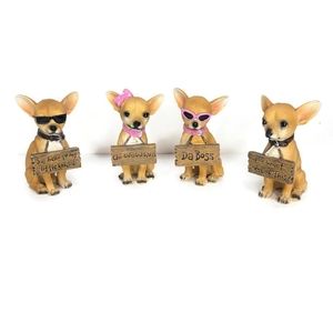 Sassy chihuahua set of 4. They have sun glasses and sassy signs.